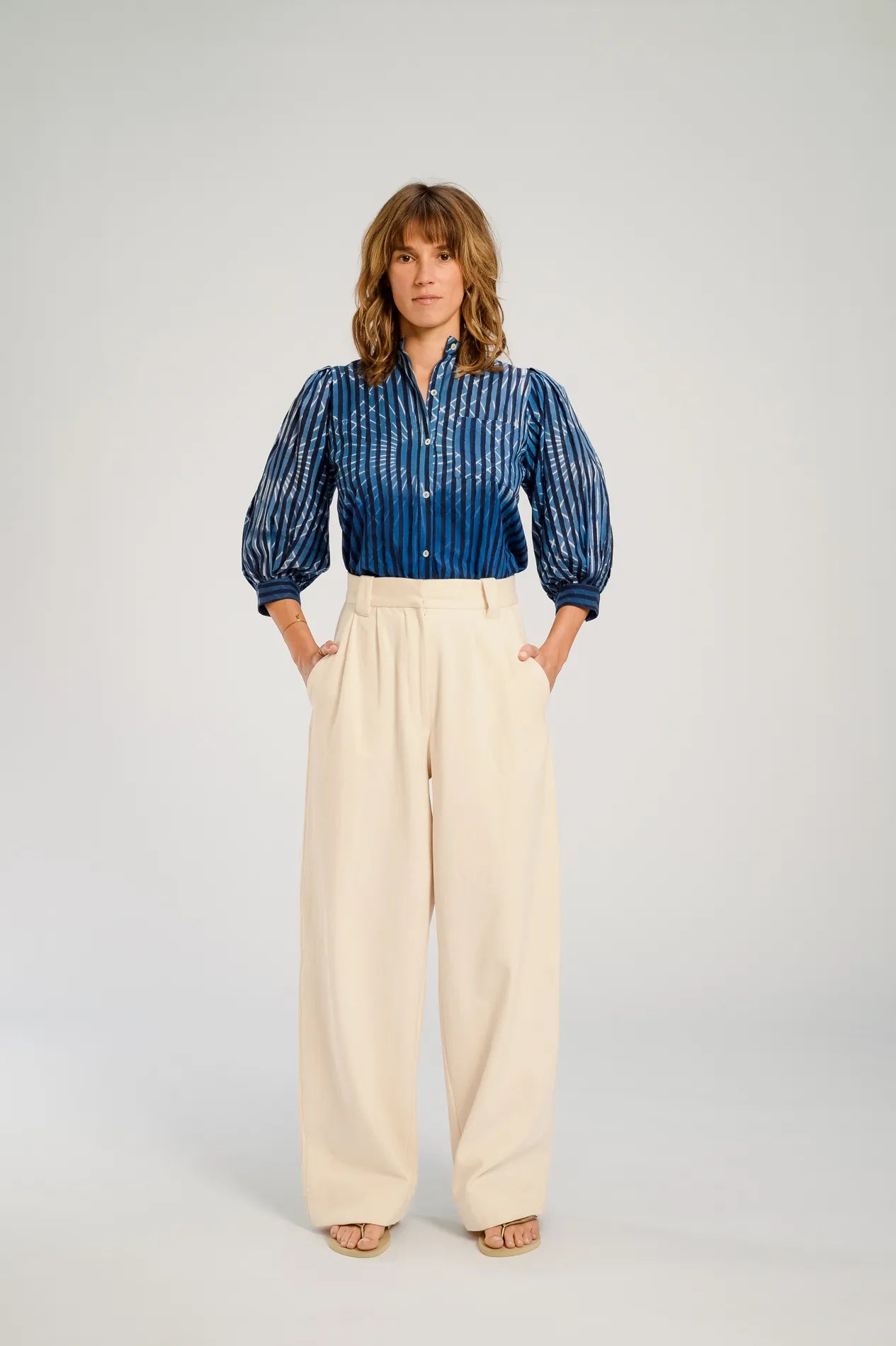 Blouse teintée bleu JODPUR