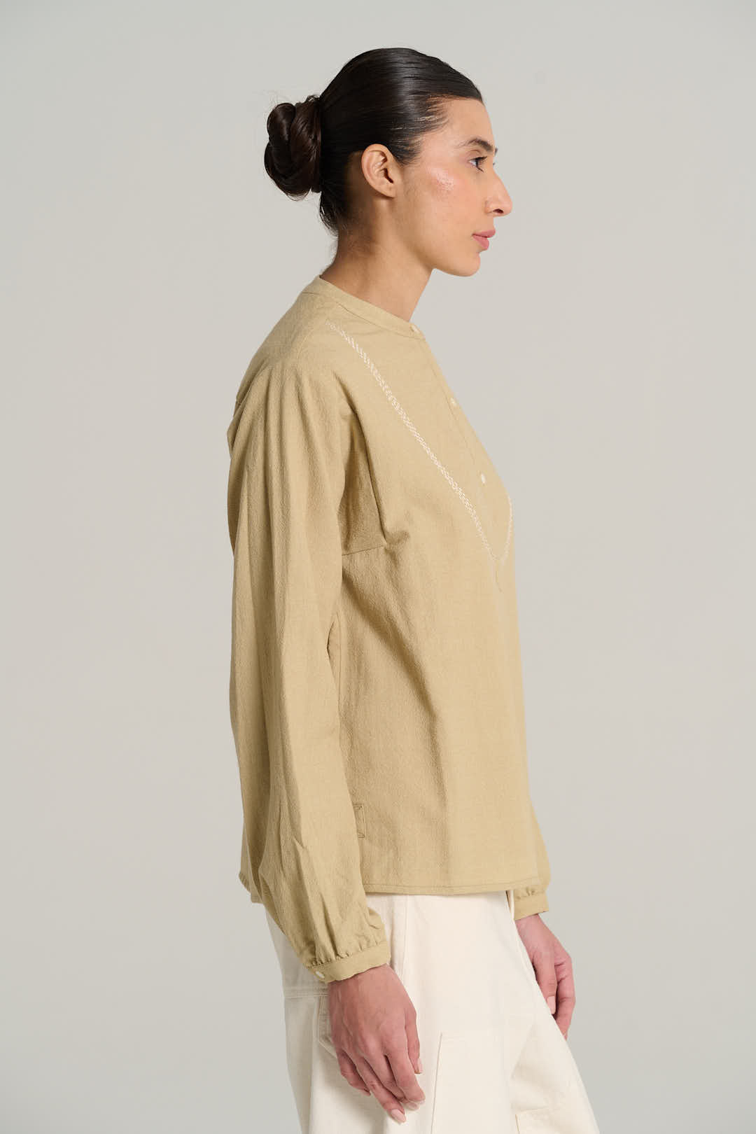 JOSEPH sand wool blouse