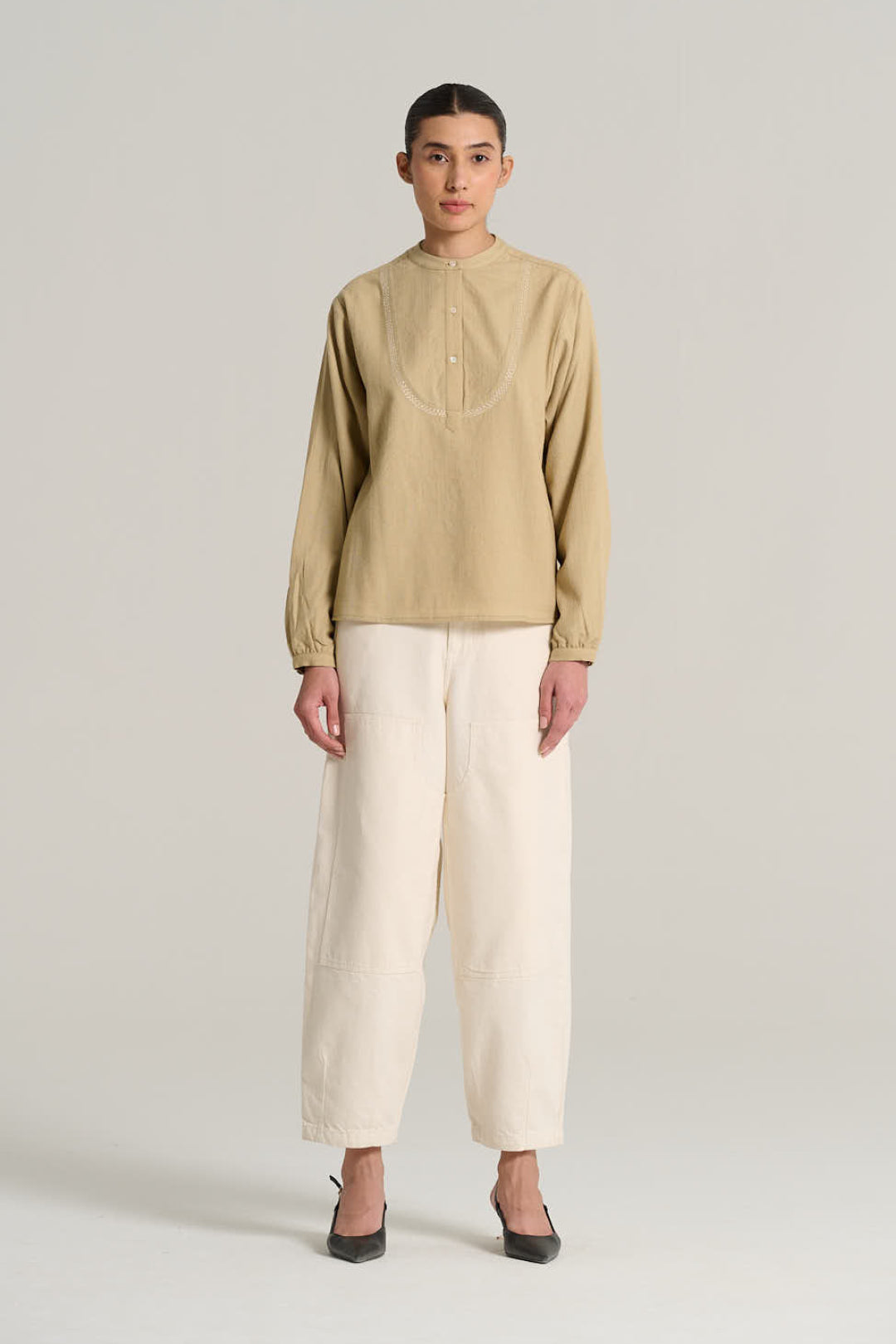 JOSEPH sand wool blouse