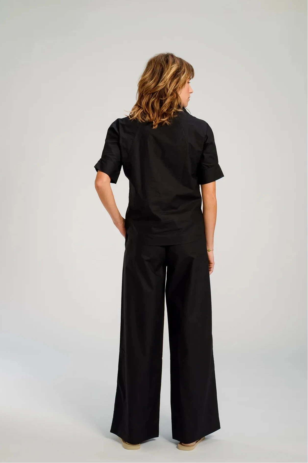 noir v de vinster coton brodé pantalon