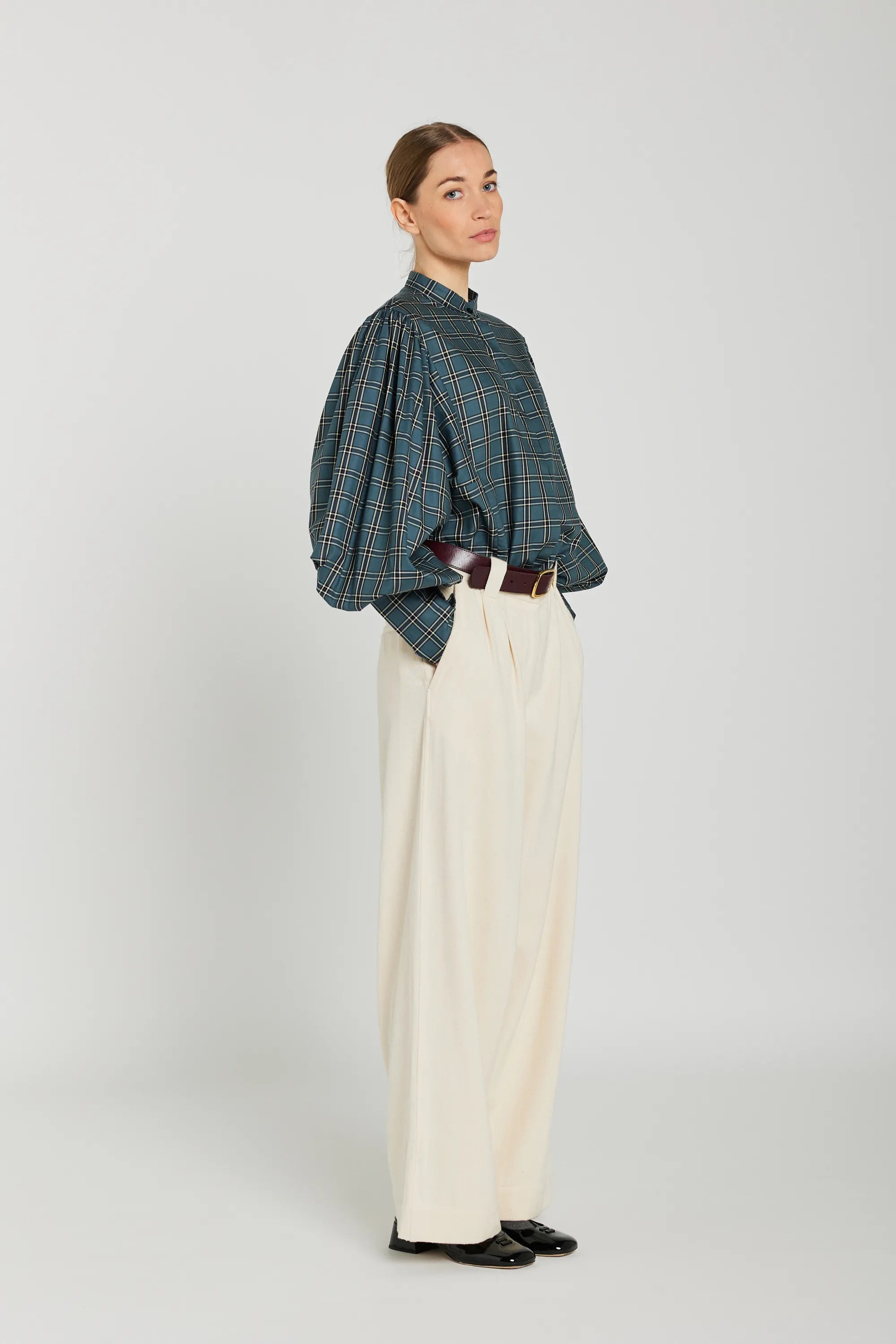 MINDI blue tartan shirt