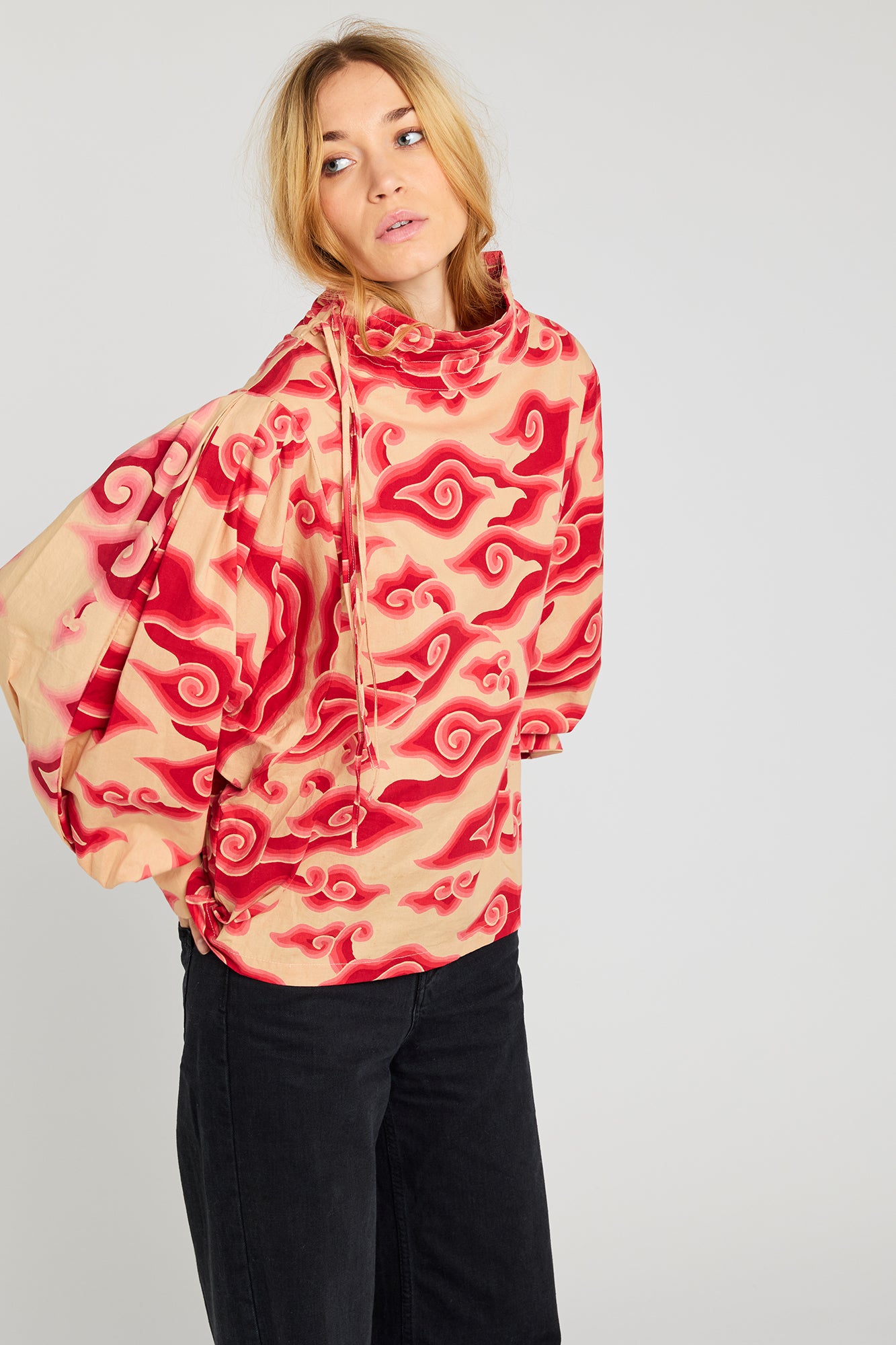 Blouse imprimée rouge NATURE