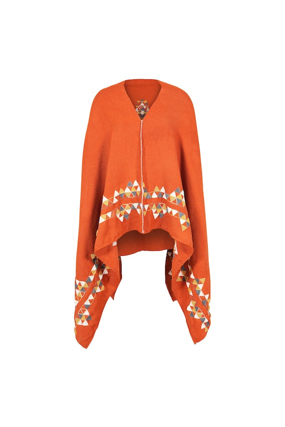 PLAYFUL embroidered black or white poncho