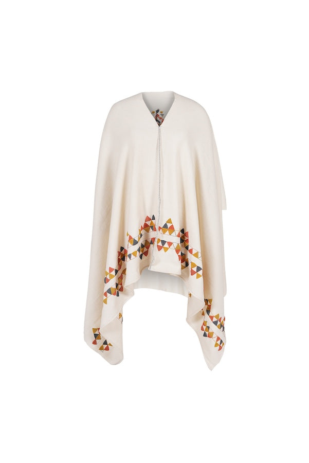 PLAYFUL embroidered black or white poncho
