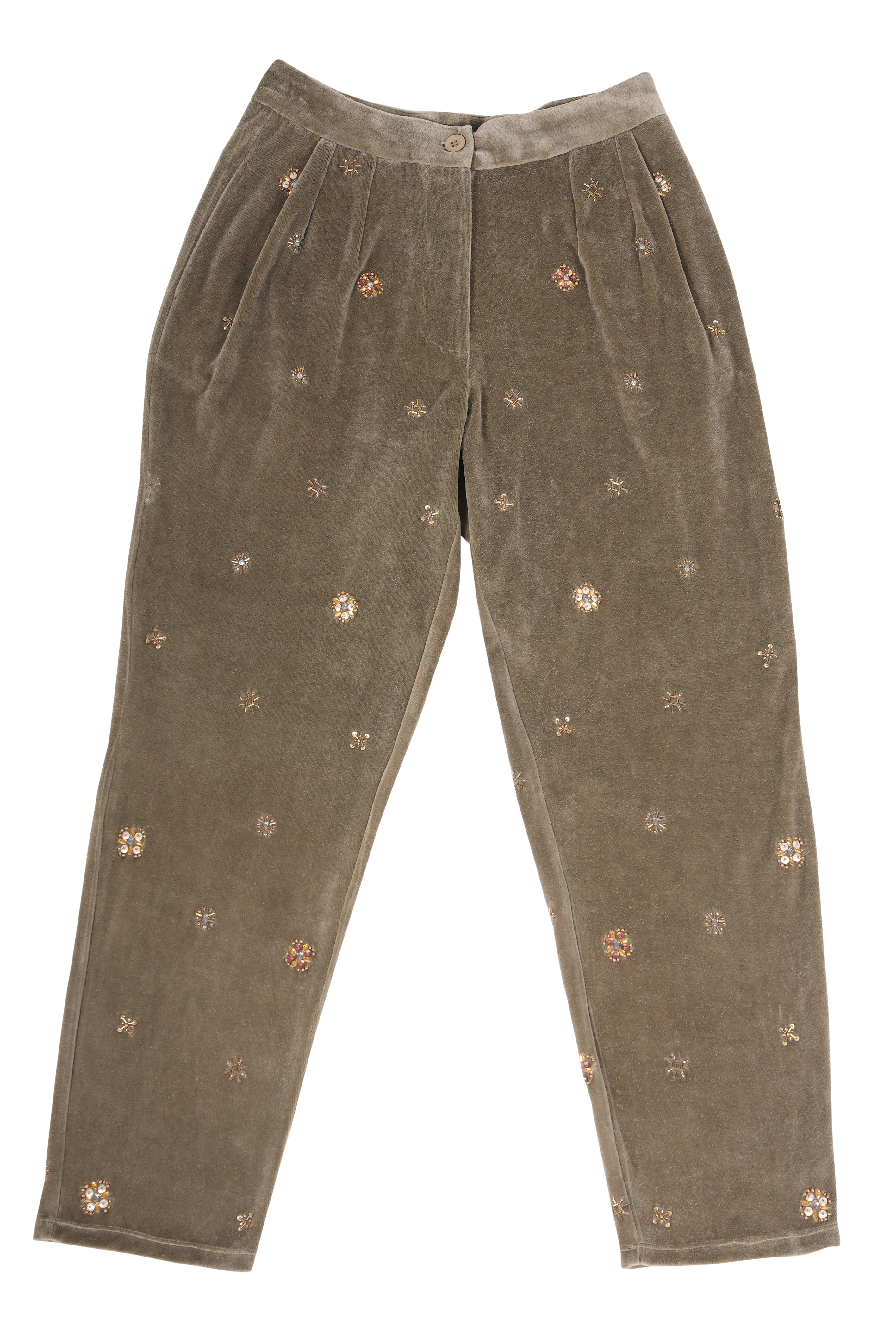 PROUD Pearl Embellished Velvet Pants