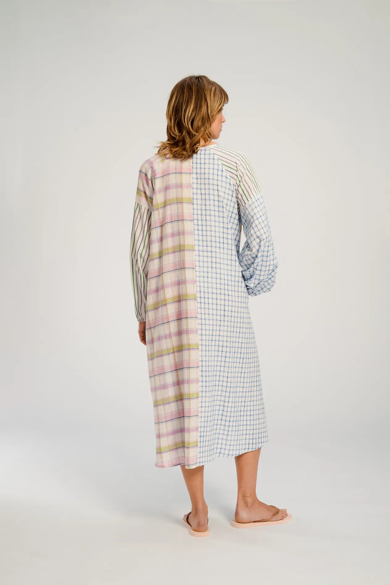 Robe longue patchwork rose PUSHKAR