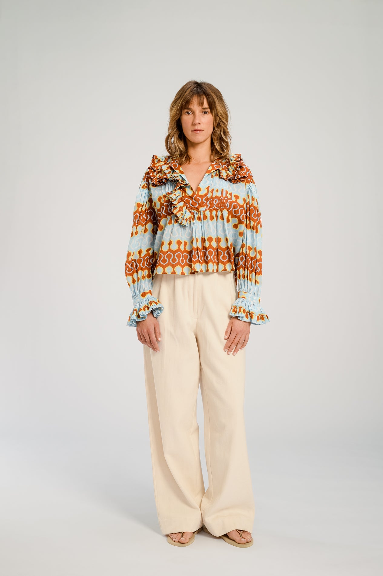 Blouse imprimée seventies RIO