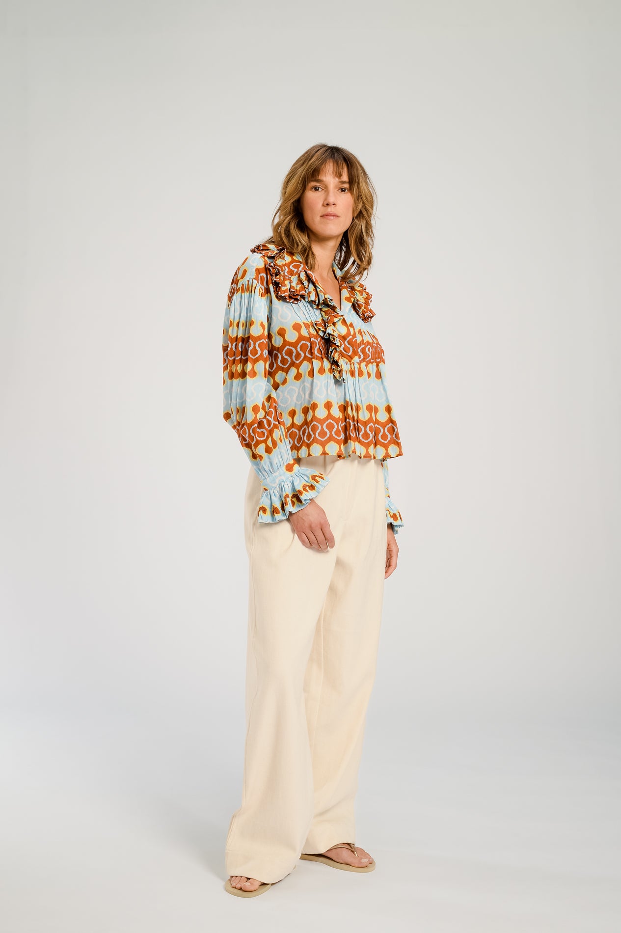 Blouse imprimée seventies RIO