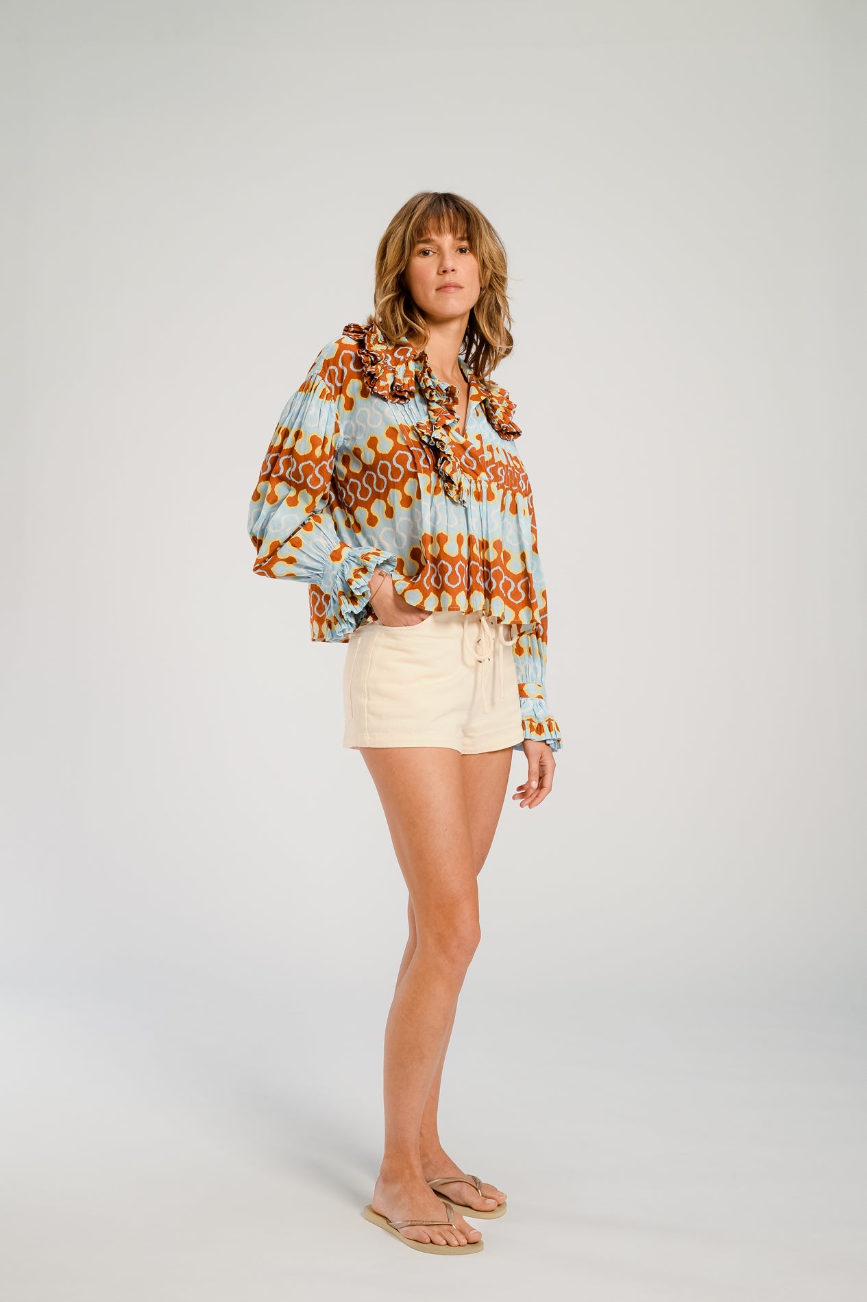 Blouse imprimée seventies RIO