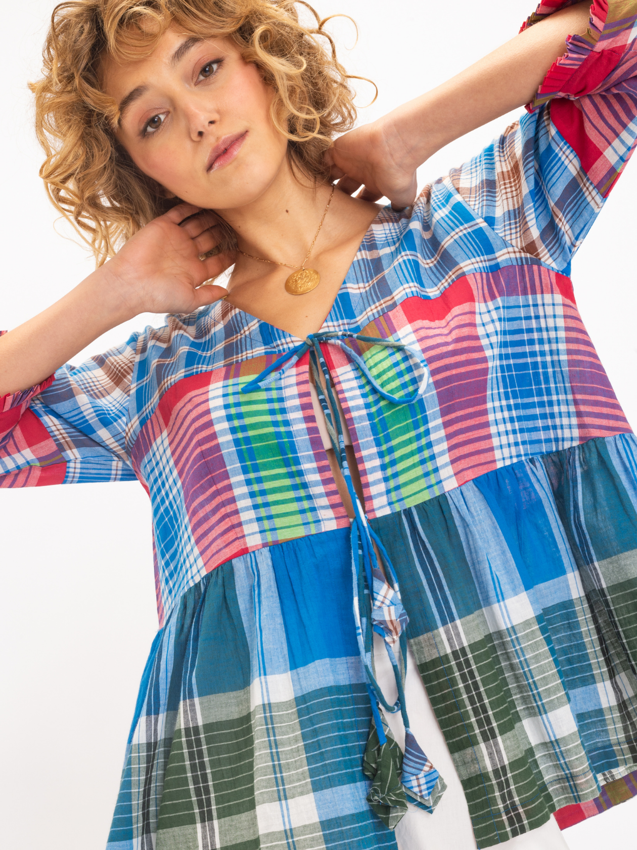 RUDRA blue checked shirt
