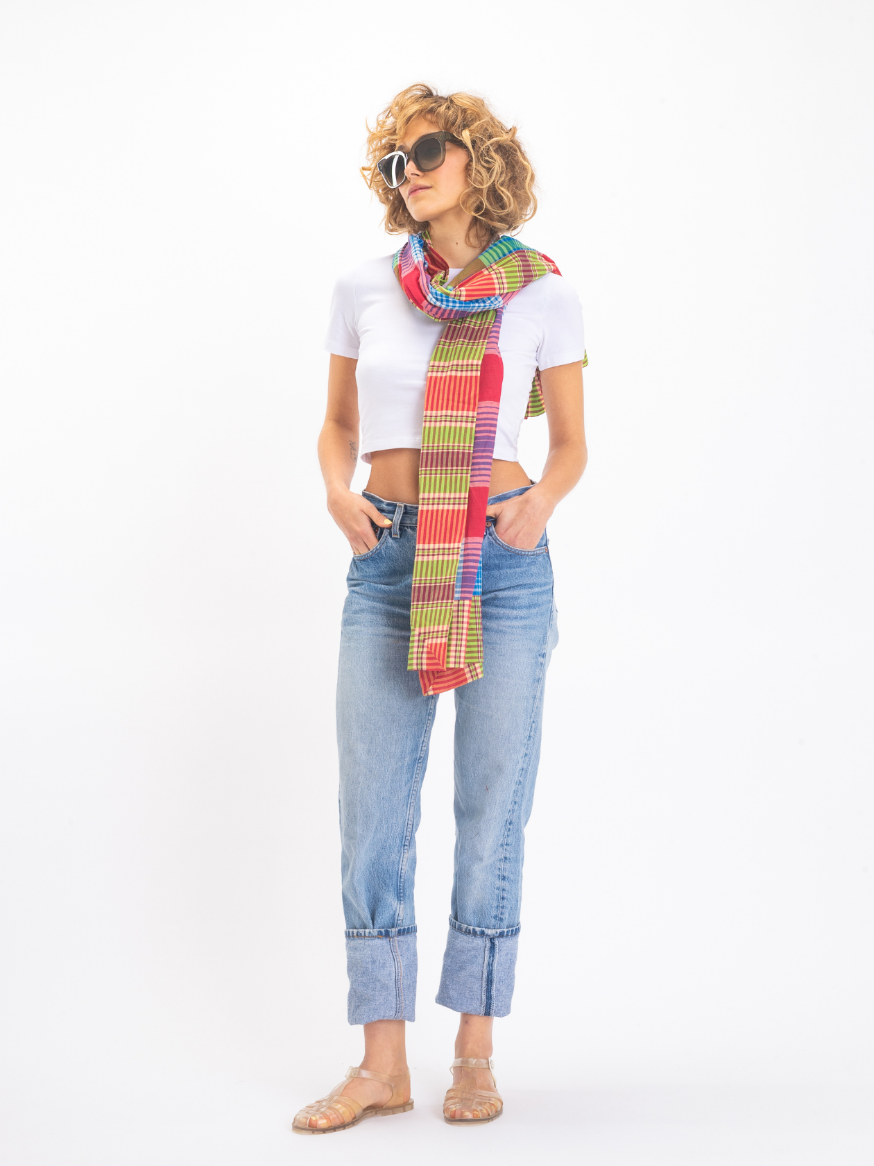 RUDRA red checked stole