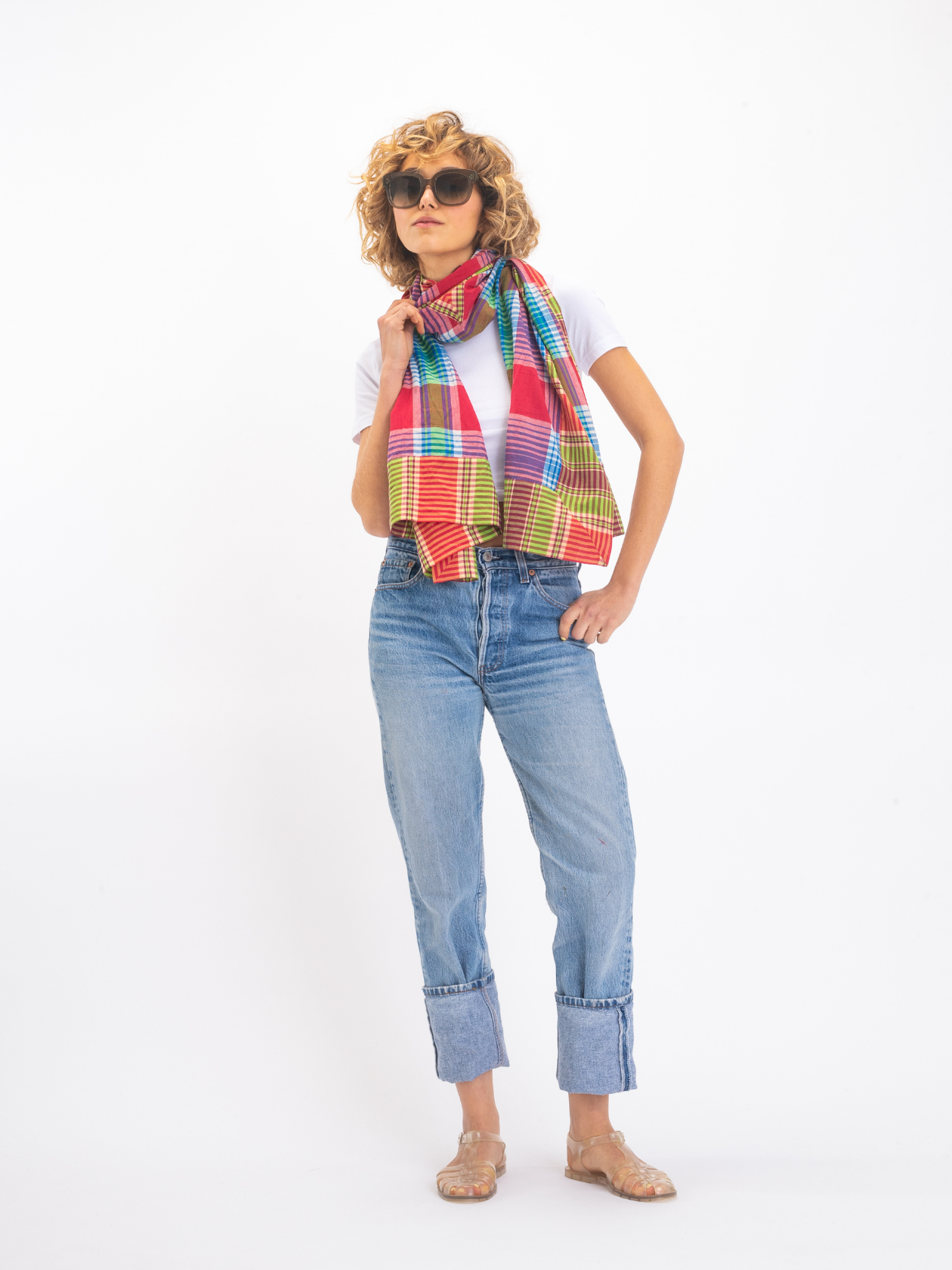 RUDRA red checked stole