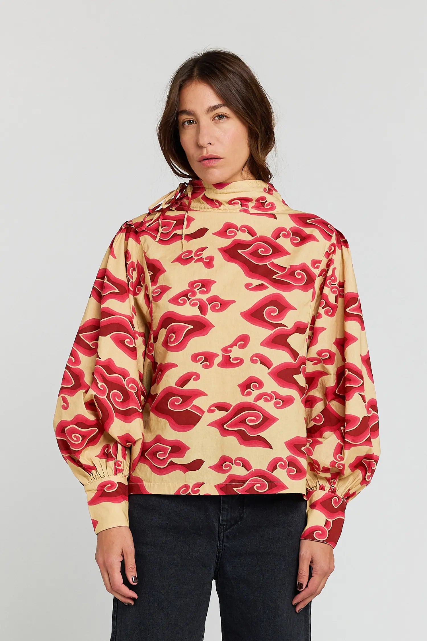 SELF red printed blouse