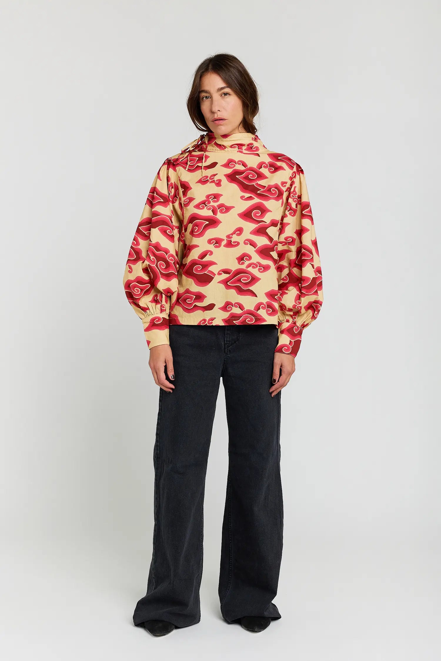 SELF red printed blouse
