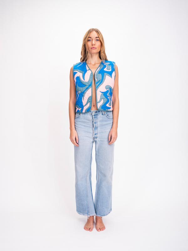 Boléro matelassé bleu Sukka
