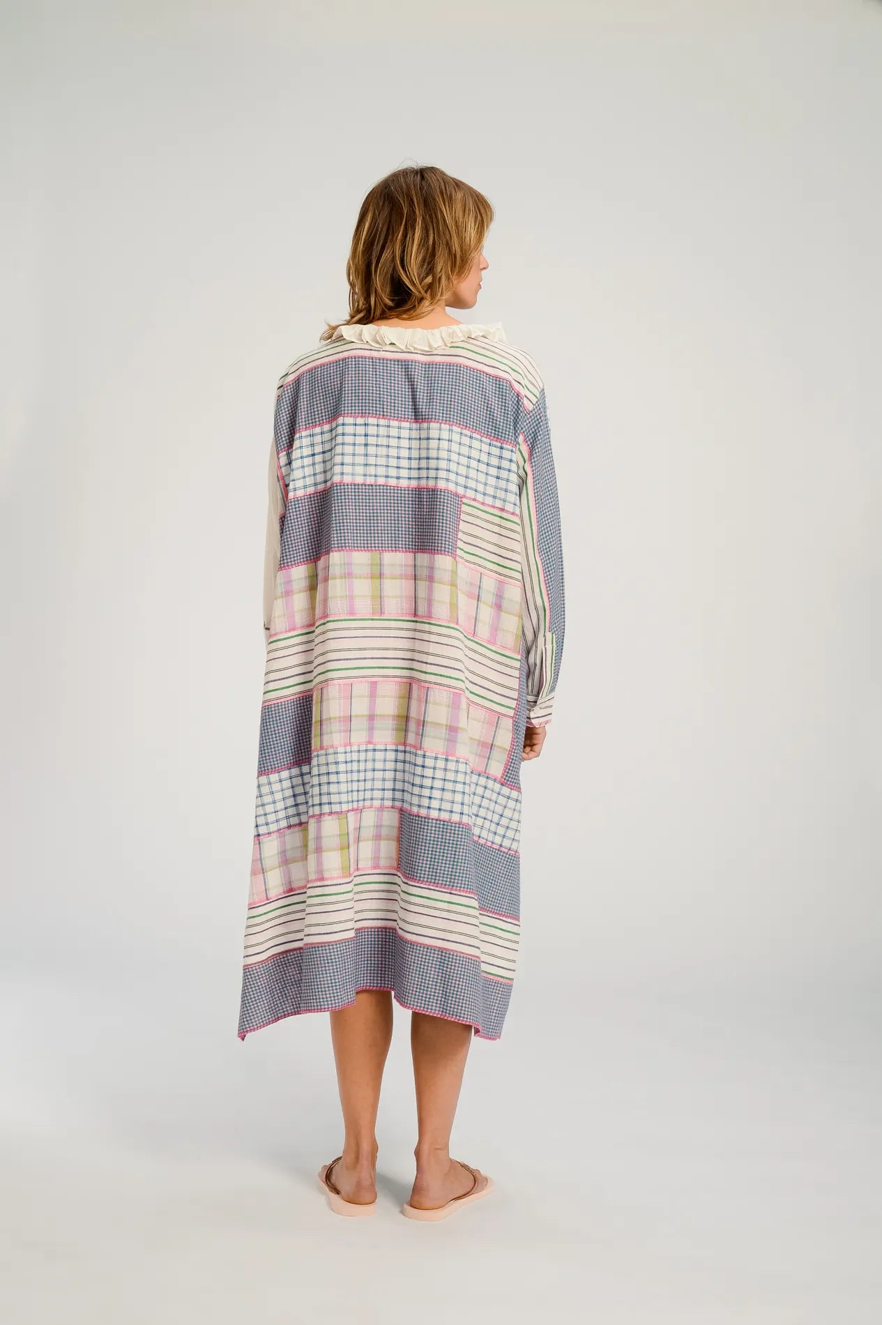 UDAIPUR patchwork pink dress