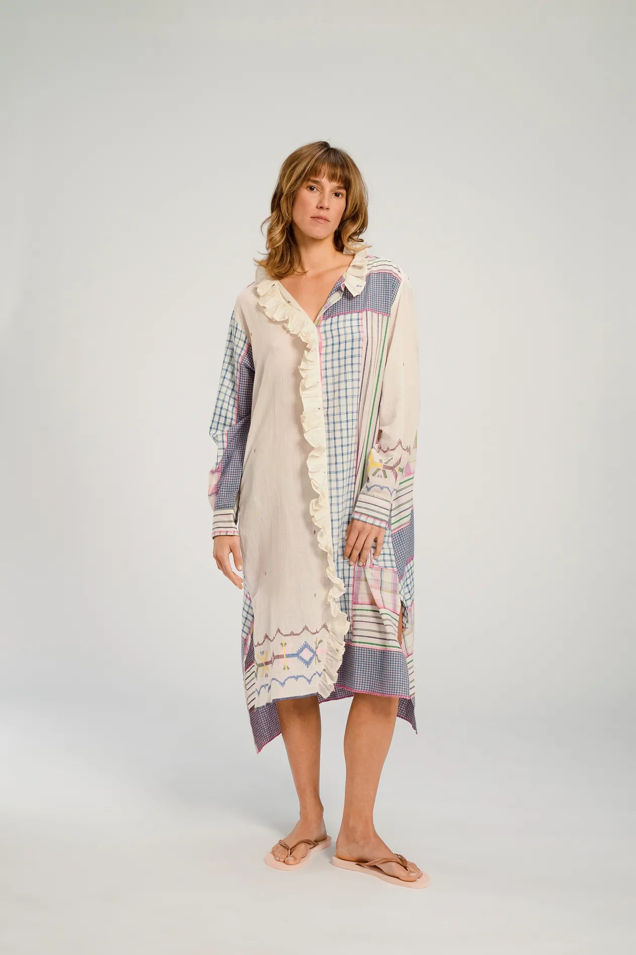 UDAIPUR patchwork pink dress