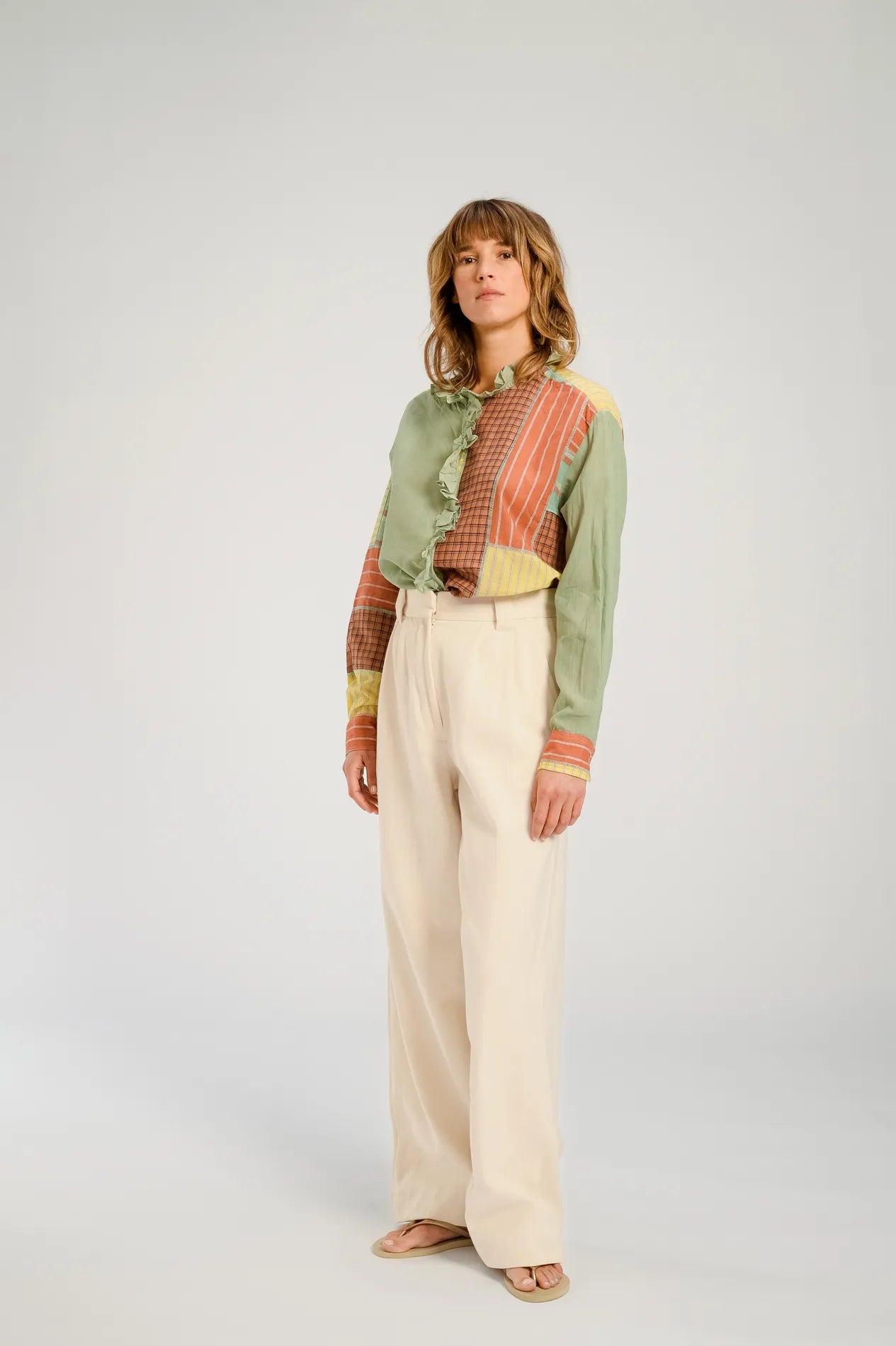 UDAIPUR terracotta patchwork blouse