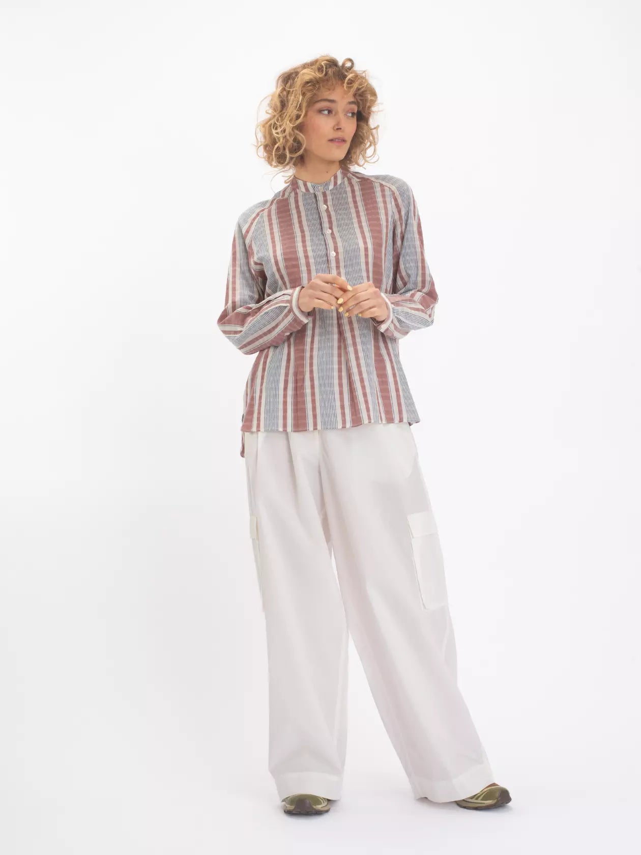 V DE VINSTER BLOUSE USHA À CARREAUX