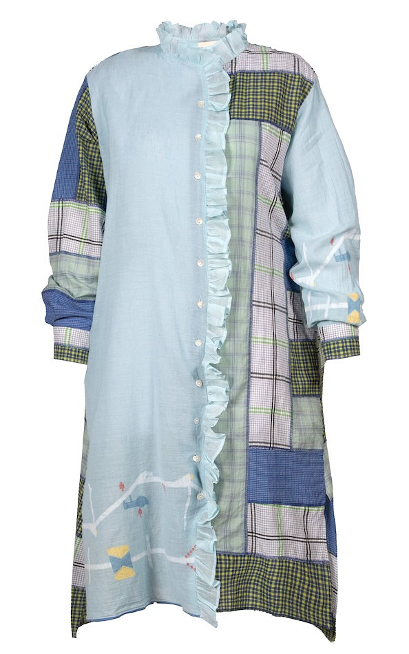 UDAIPUR blue patchwork dress