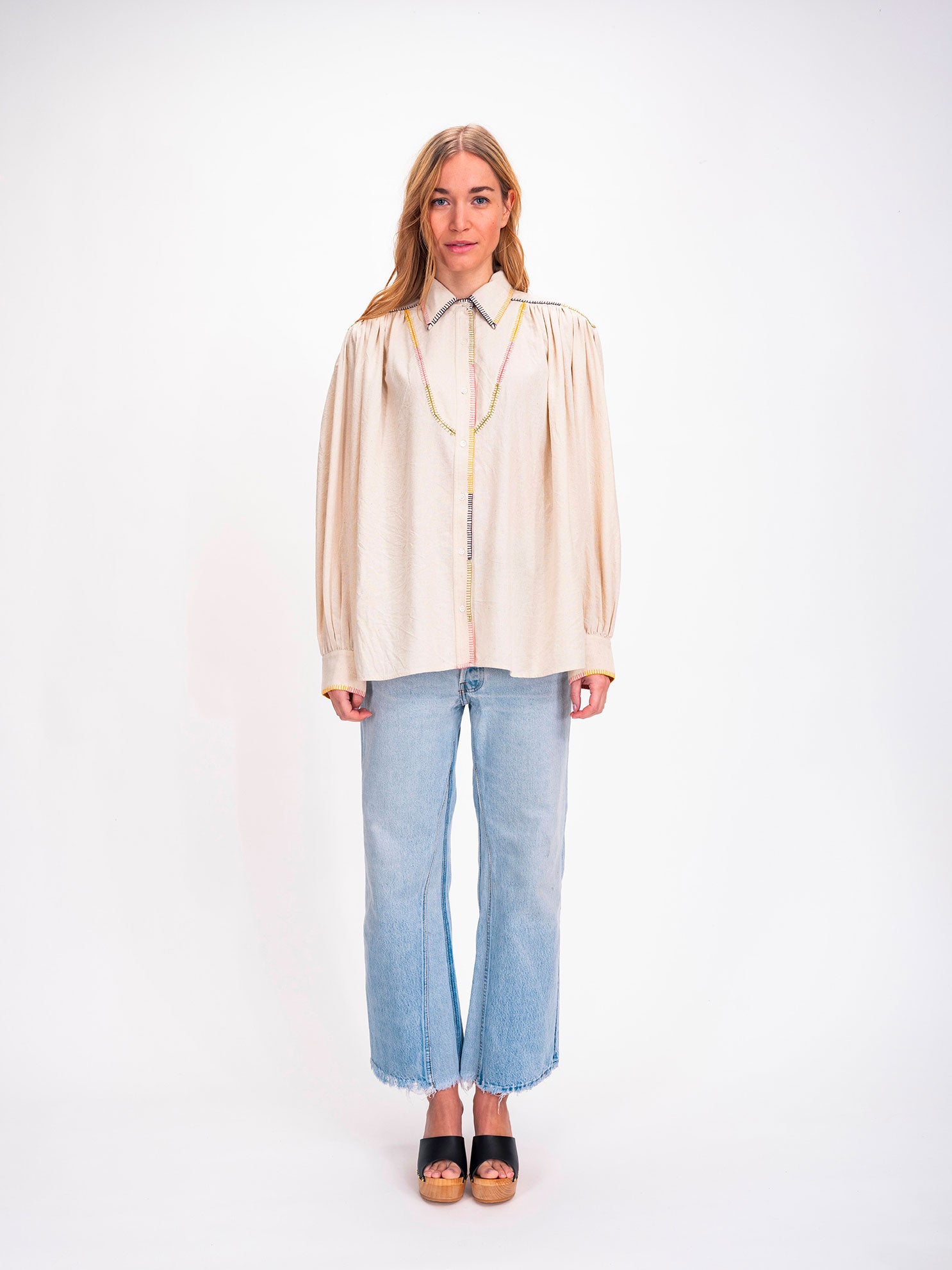 Pondicherry Cream Cotton Peacoat