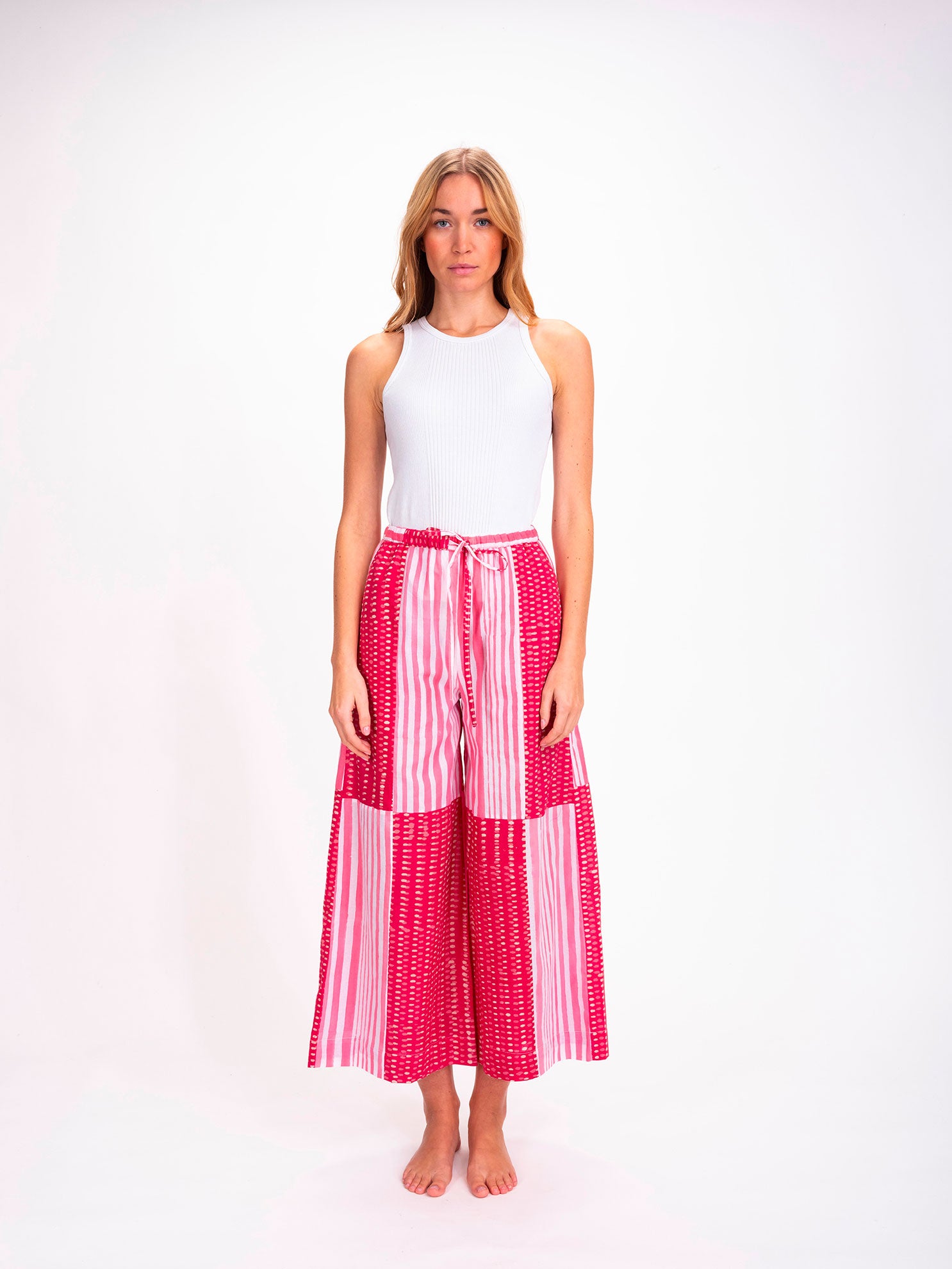 Shiva Pink Striped Pants
