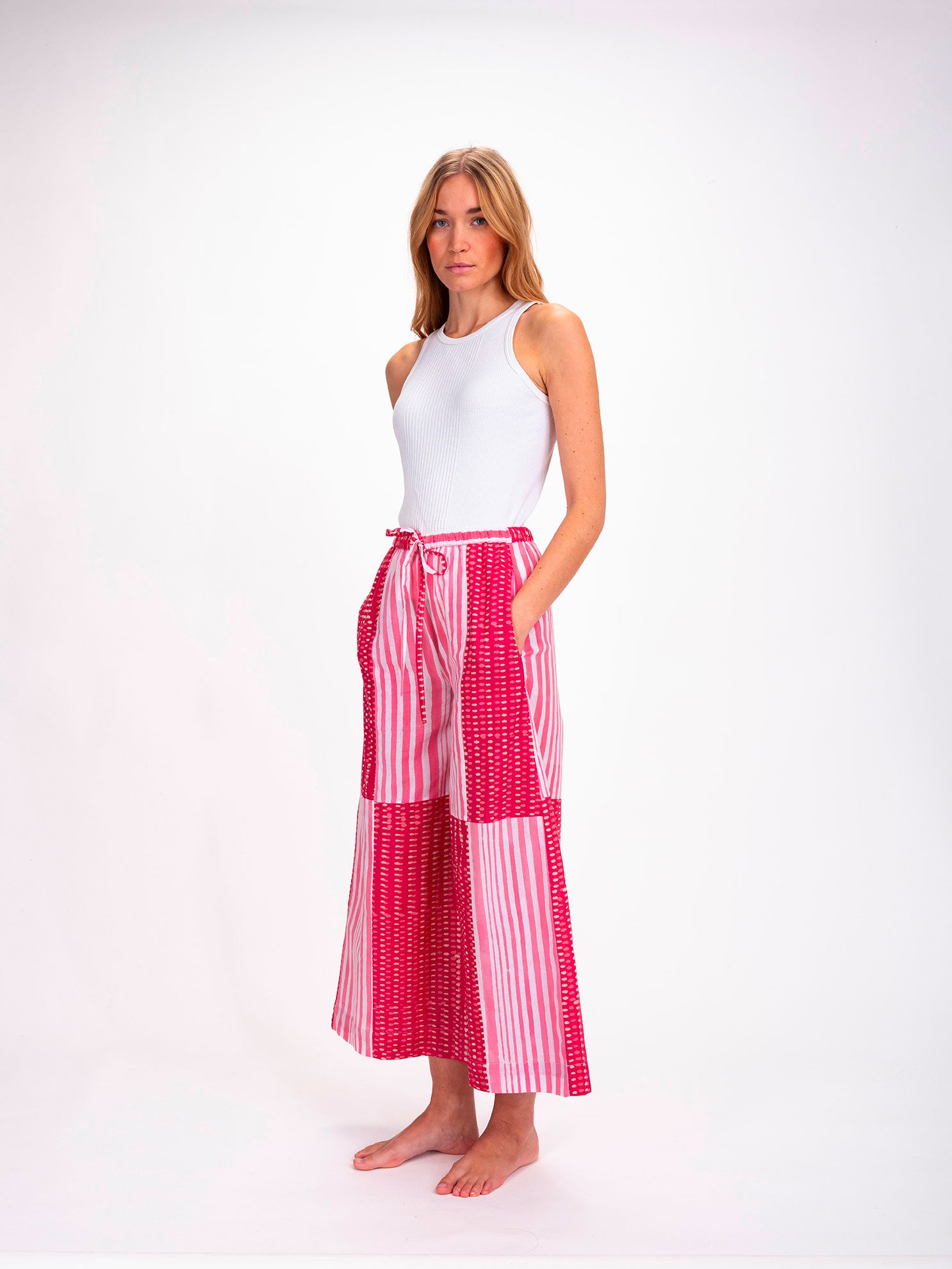 Shiva Pink Striped Pants