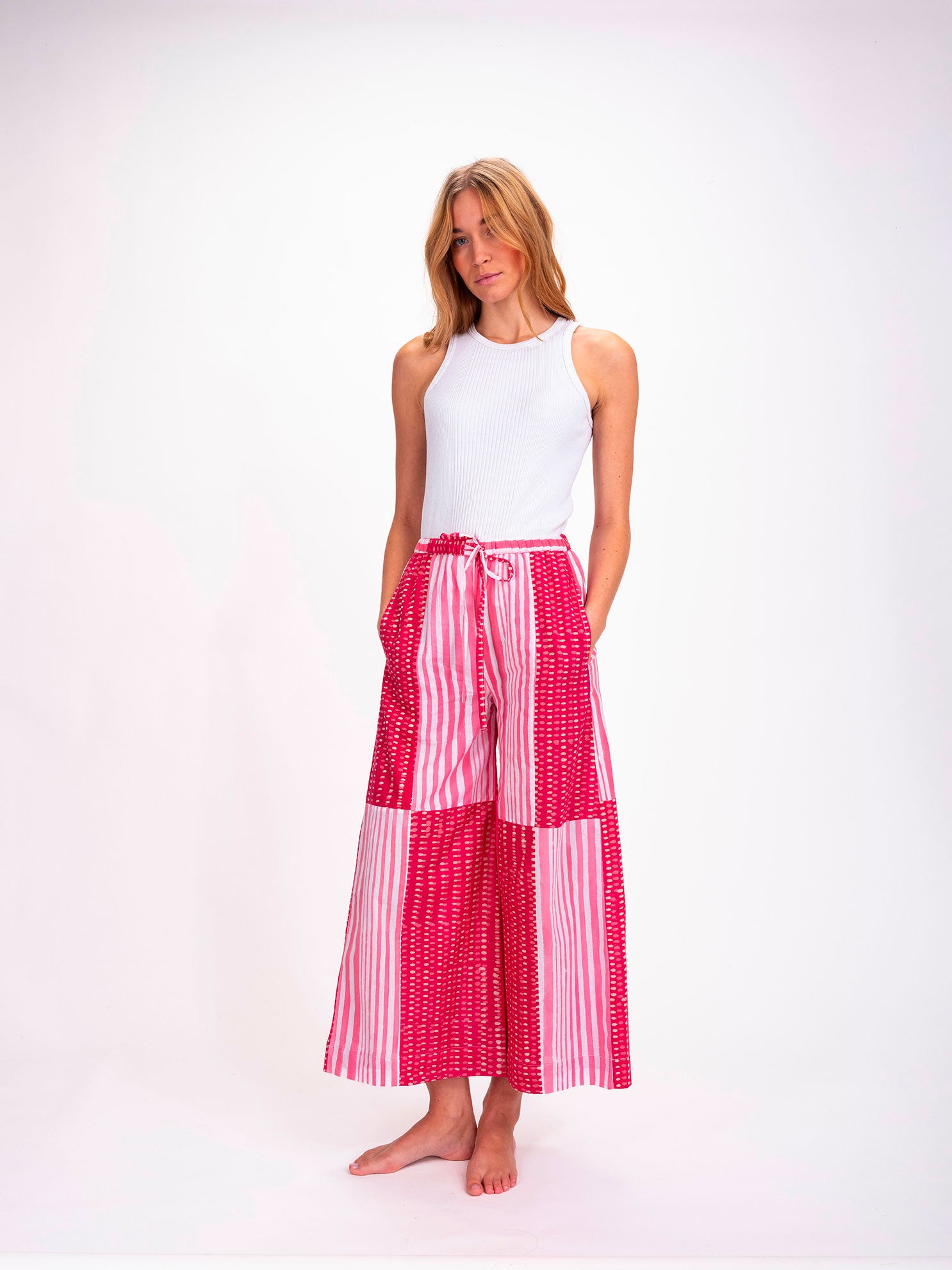Shiva Pink Striped Pants