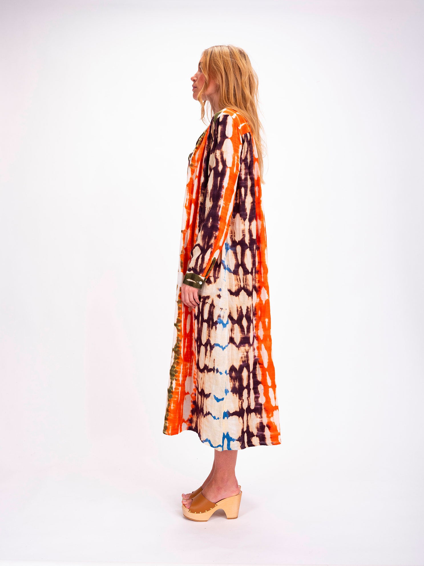 Orange Tie and Dye Long Dress