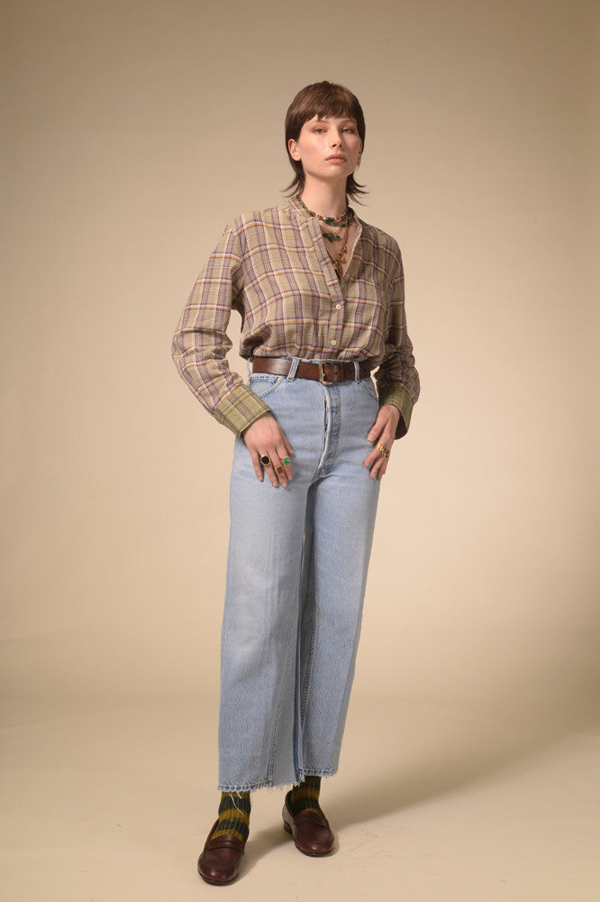 Jil purple tartan shirt