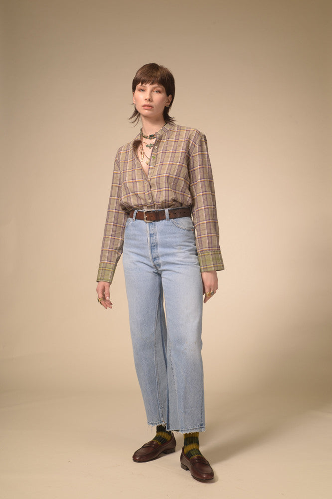 Jil purple tartan shirt