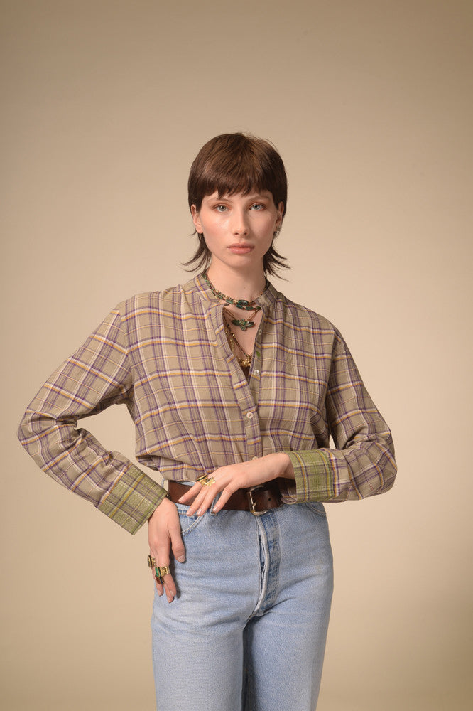 Jil purple tartan shirt