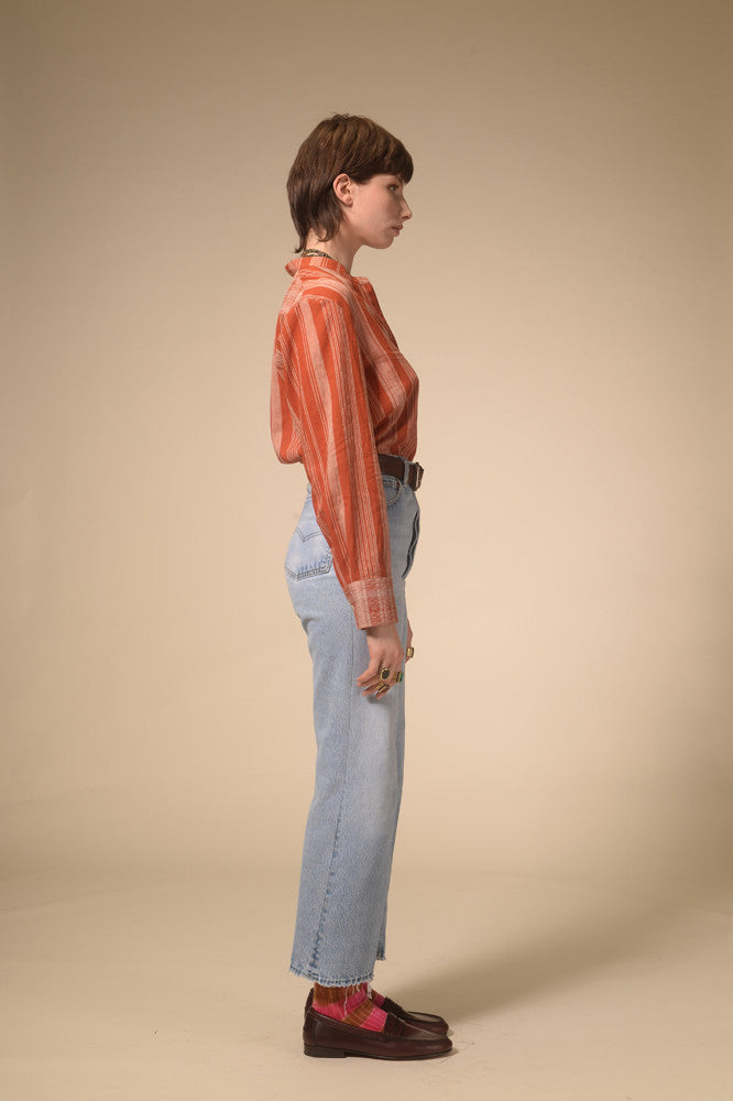 Jil terracotta striped shirt