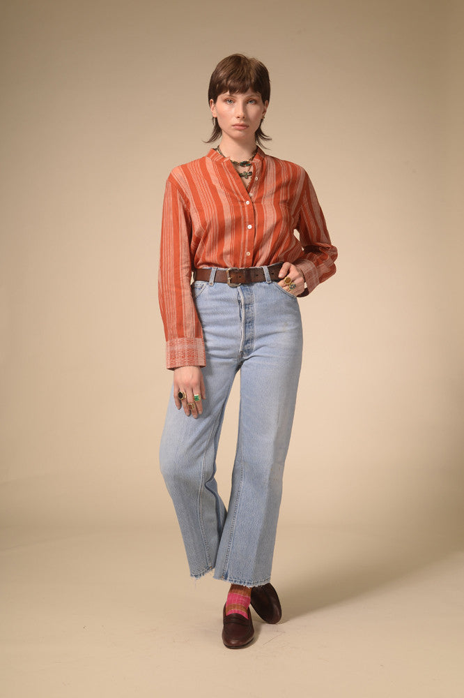 Jil terracotta striped shirt