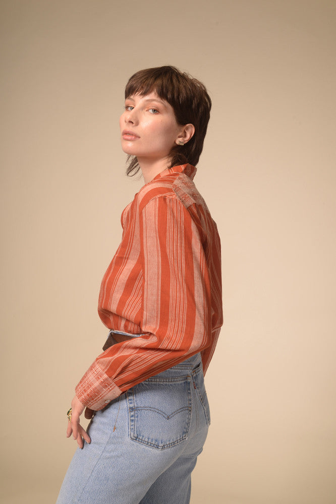 Jil terracotta striped shirt