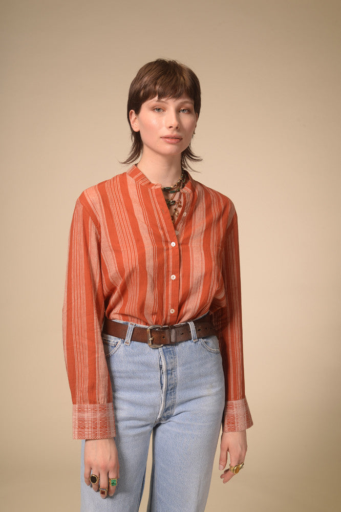 Jil terracotta striped shirt