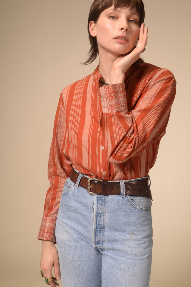 Jil terracotta striped shirt