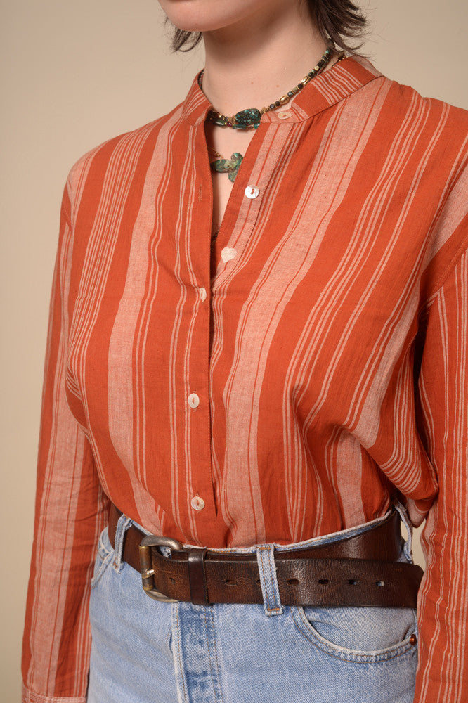 Jil terracotta striped shirt