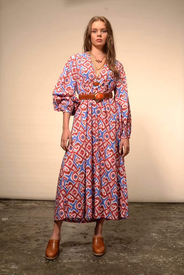 Rakhe ikat print dress