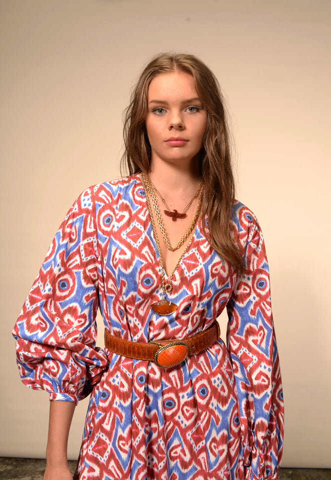 Rakhe ikat print dress