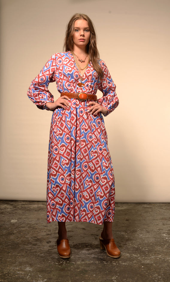 Rakhe ikat print dress