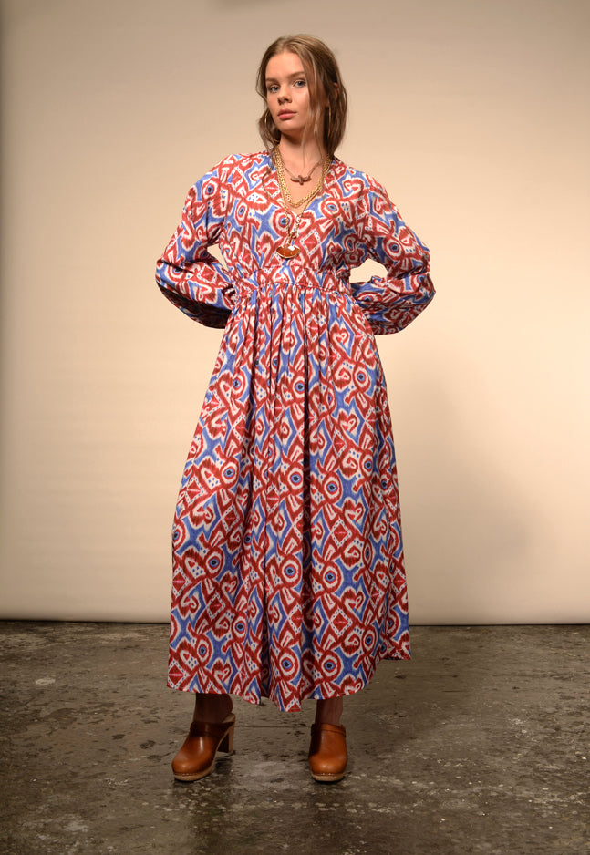 Rakhe ikat print dress