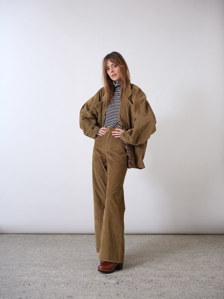 Barbara short brown corduroy jacket