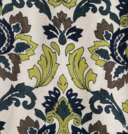 Tapestry khaki printed velvet stretch pants