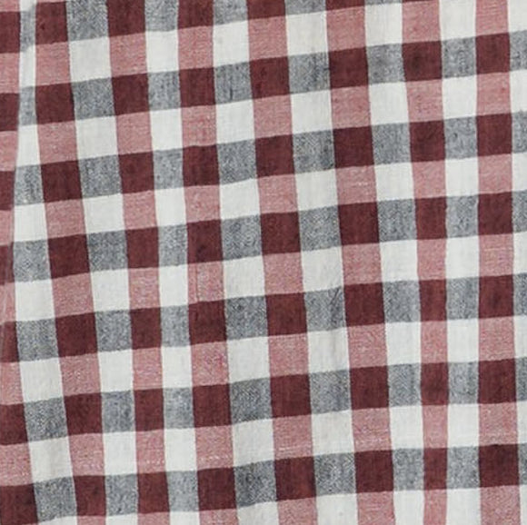 Bernadette burgundy checked embroidered shirt