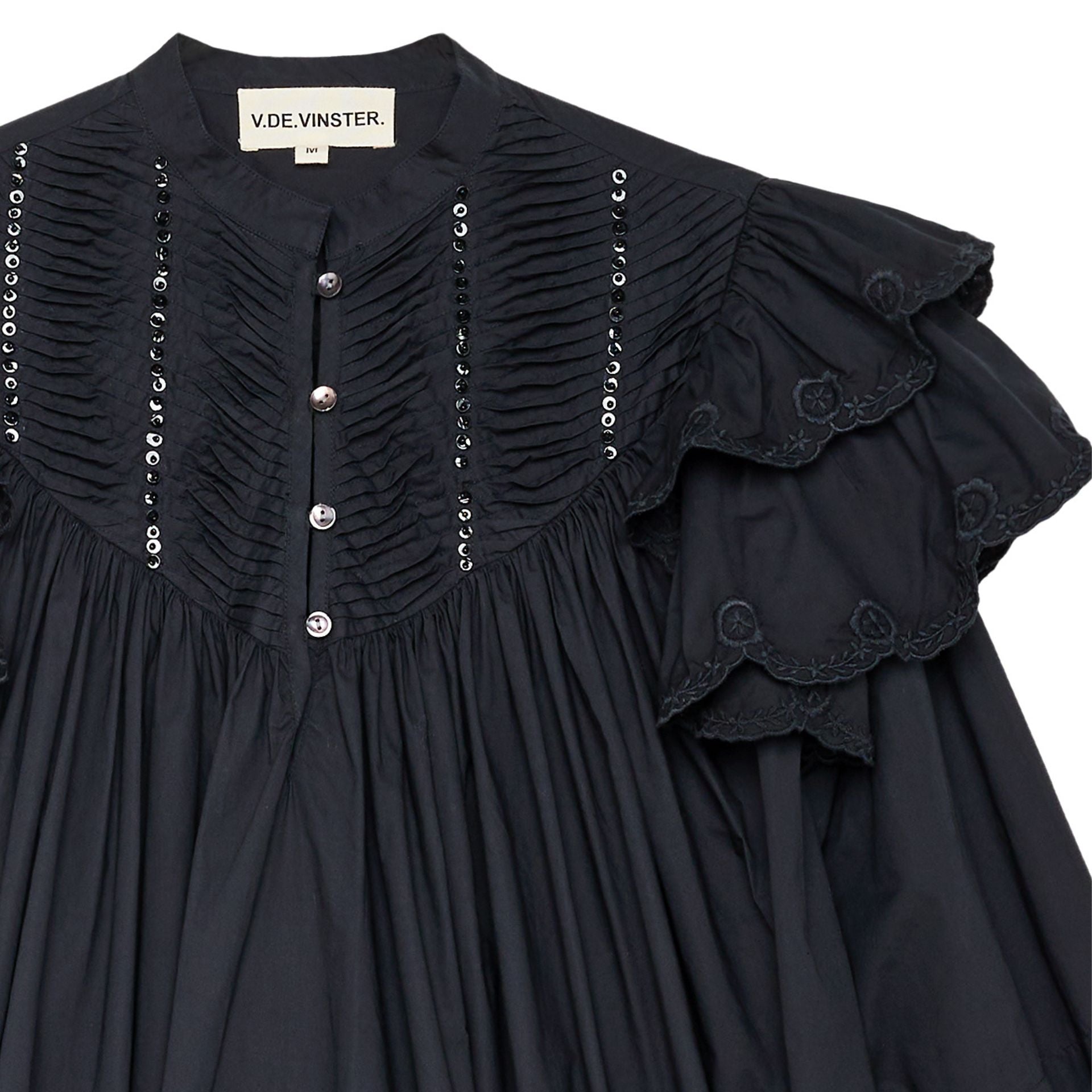 Blouse à volants noirs bohème Chloé