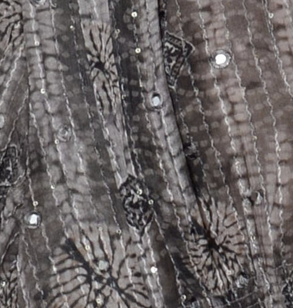 Black and gray rhinestone blouse party wear