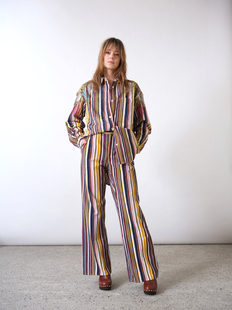 Corduroy striped pants