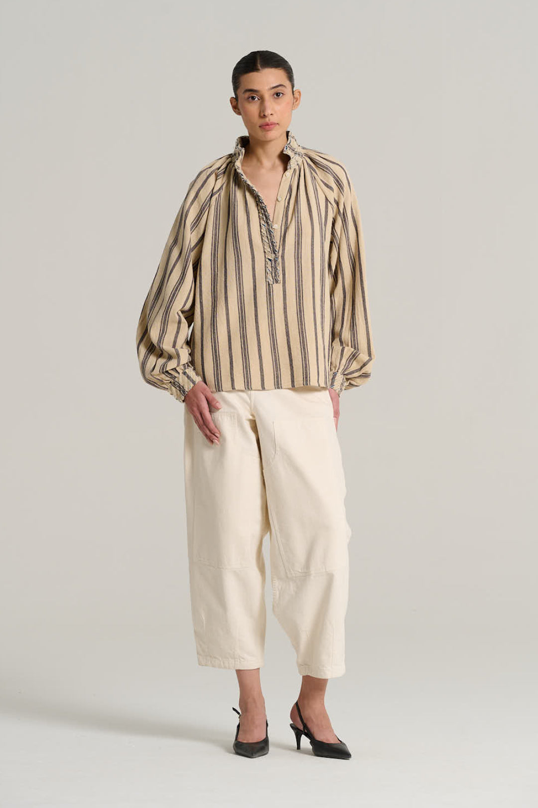 ARTHUR cream linen blouse