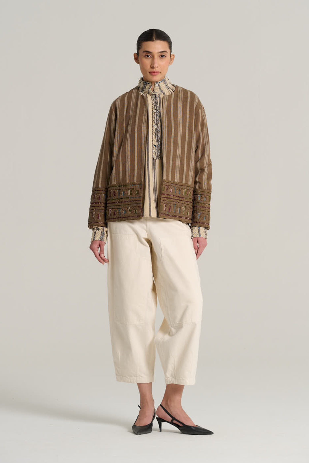 ARTHUR tobacco linen jacket
